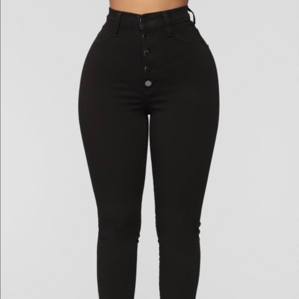 Classic button up Skinny jeans Black